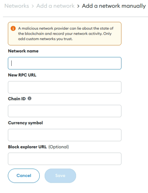 MetaMask Beam RPC Add Network